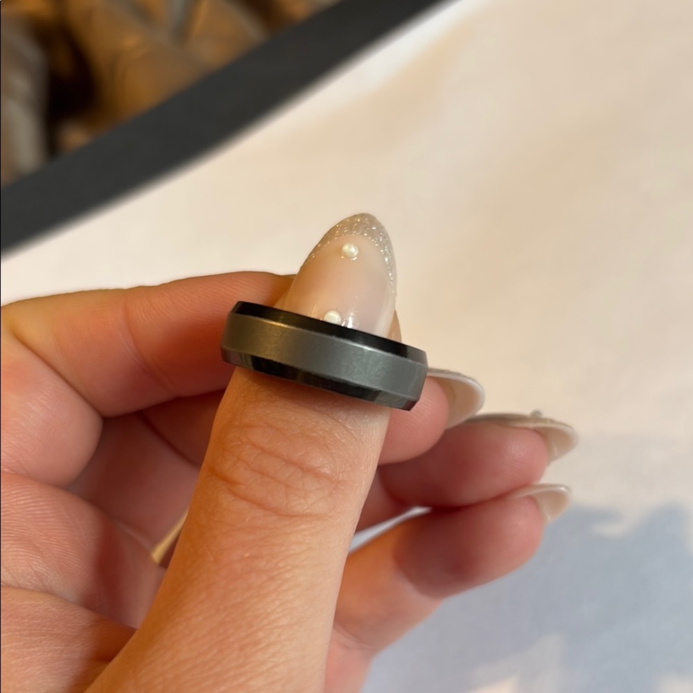 Benchmark Tantalum 7MM beveled edge comfort fit wedding band with satin finish